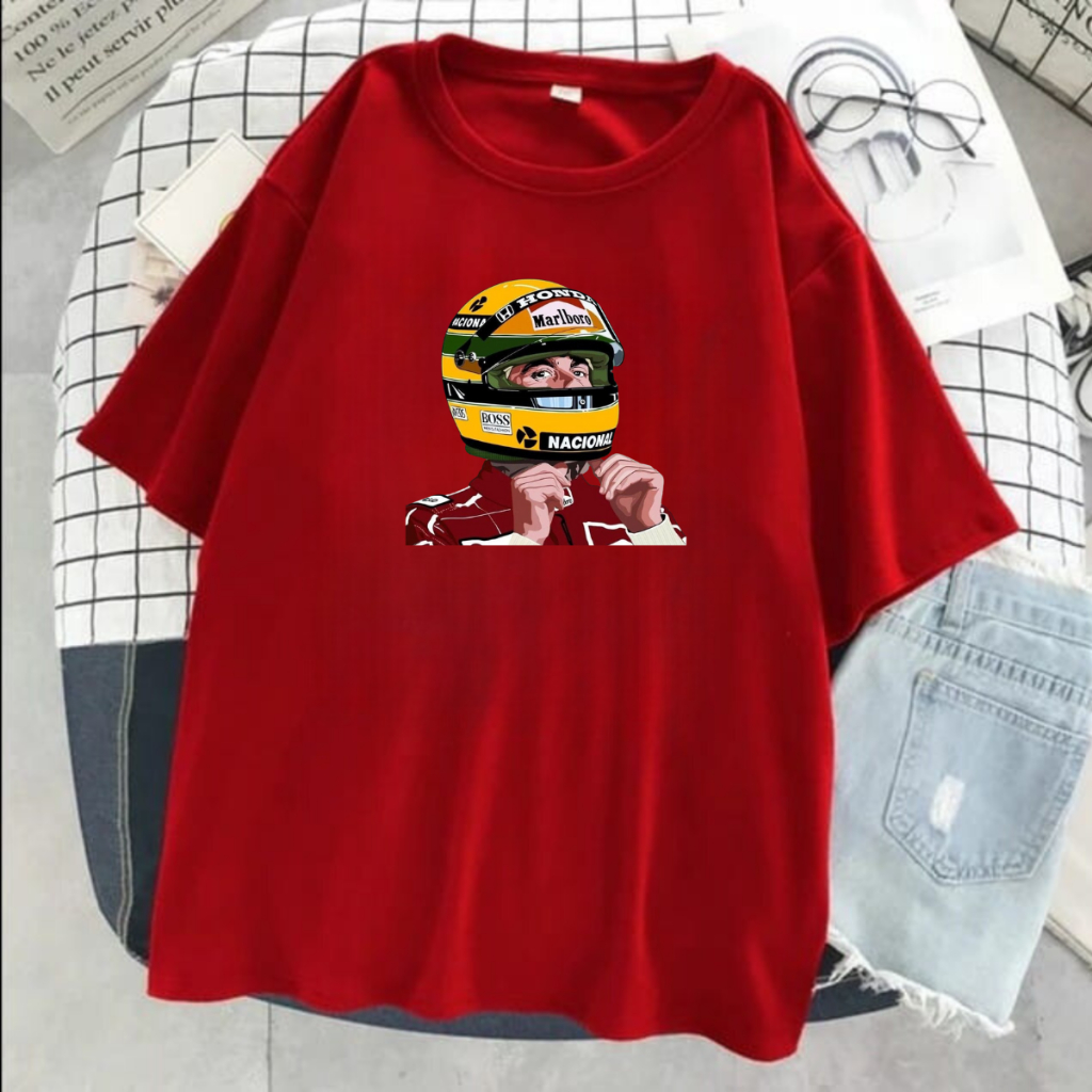 Camiseta Senna Automobilismo Unissex 100% Algodão