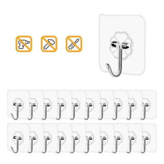 Kit 12 OU 24 pçs Ganchos Adesivos Parede Multi Funcional Autocolante Casa Cozinha Quarto Banheiro Organizado