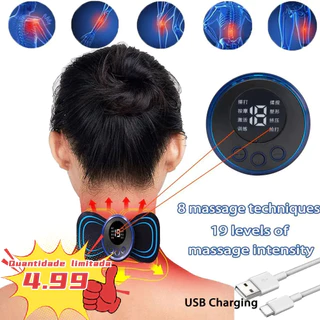 Massagem portátil no pescoço LCD Massageador elétrico Pescoço Cervical Back Patch Estimulador muscular de pulso de 8 modos KL-632