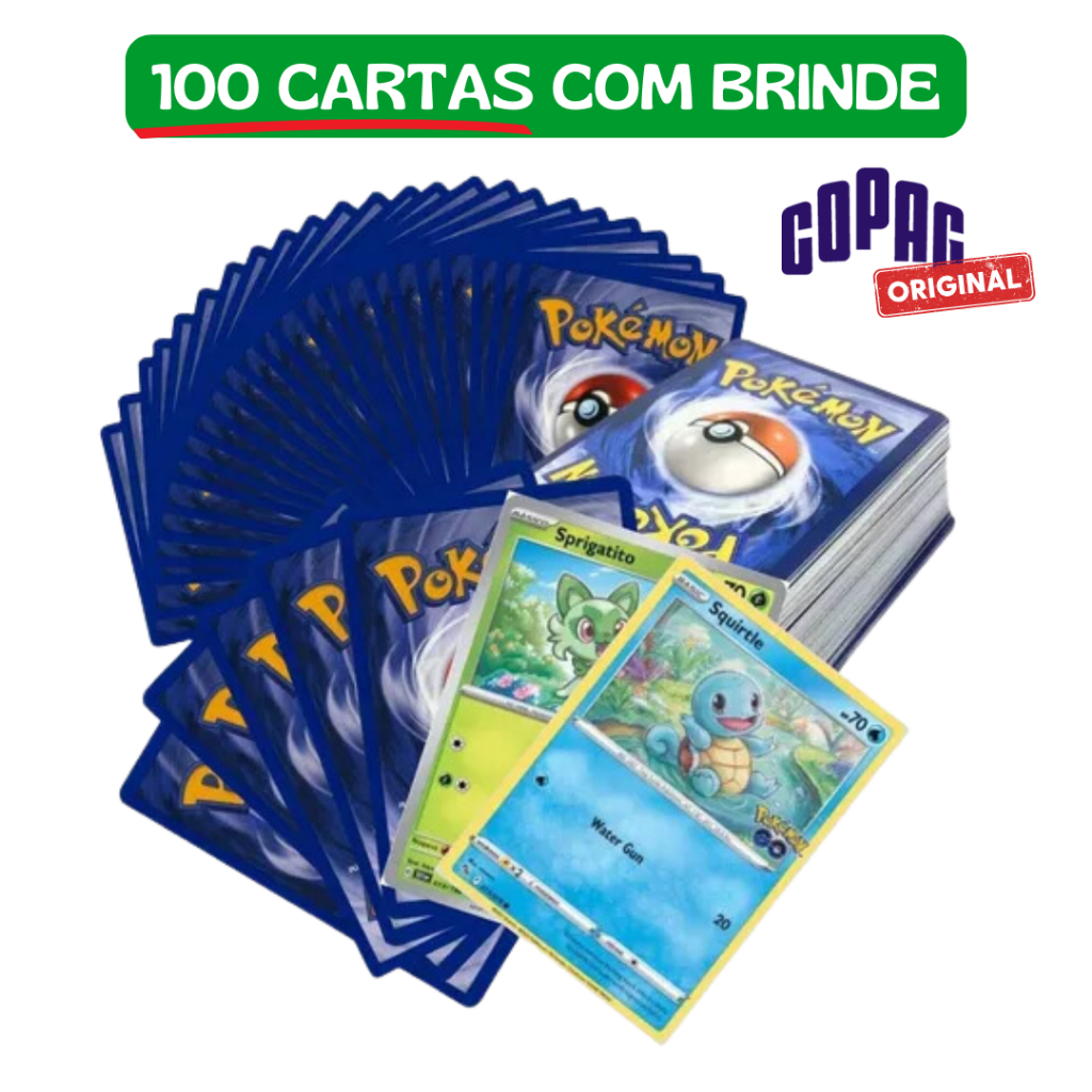 Kit 100 Cartas Pokémon Originais Sem Repetir Português Copag Presente ...