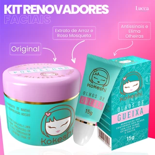 Kit Hidratante Facial Kokeshi Pele de Porcelana + Creme Facial Olhos de Gueixa