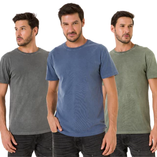 Kit 3 Camiseta Premium Estonadas 100% Algodão