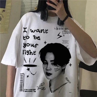 Camiseta Branca Bts Jimin Park Ji-min Kpop