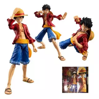 Boneco Monkey D. Luffy Figura de ação Articulado na Caixa Colecionável One Piece