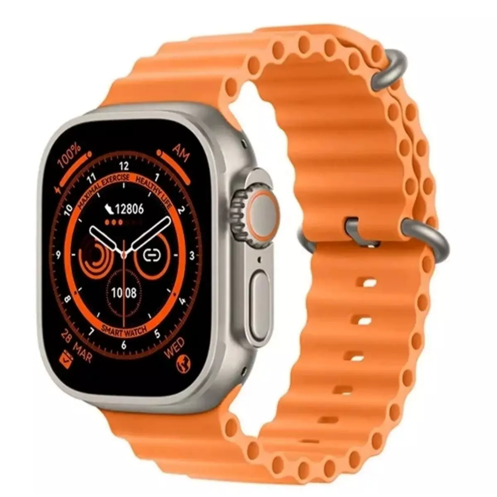 Smartwatch W68 Ultra Serie 8 Comando de Voz - Laranja (Original - já no Brasil)