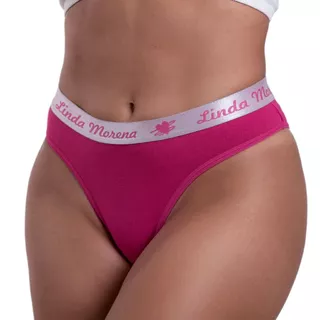 Kit 8 Calcinha Tanga Algodão Elástico Exposto Grosso Conforto Tanga Cotton Cós Largo Feminina