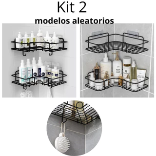 Kit 2 Prateleira organizadora /suporte adesivo para parede/ cozinha e banheiro