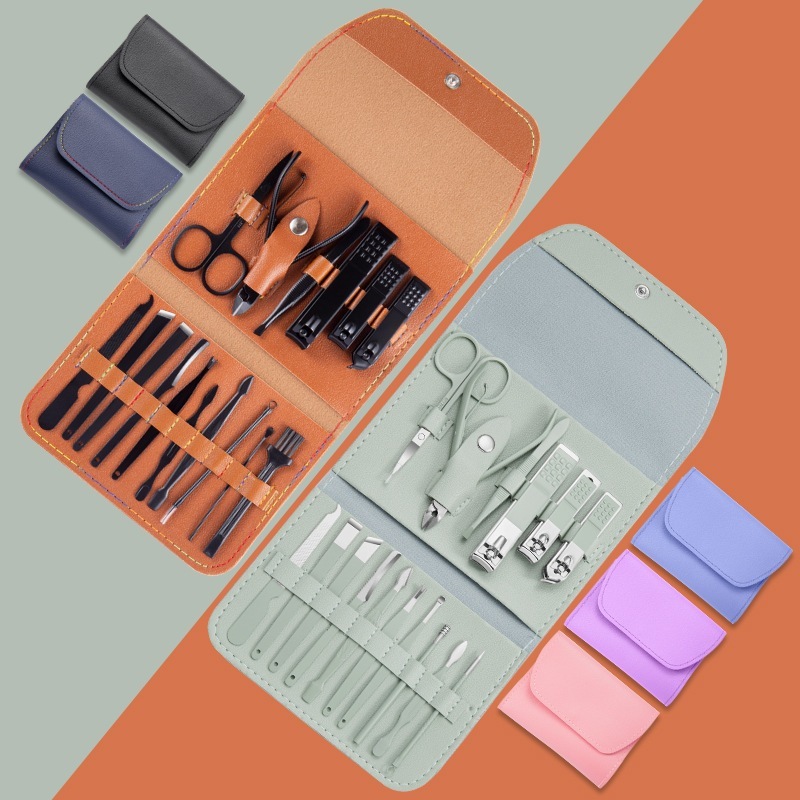 KIT 16 Pçs/Set Professional Aço Inoxidável Cutícula Nippers Cortador De Unhas Da Arte Do Prego Ferramentas Colher Empurrador To