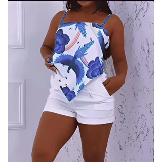 Blusa Lenço Amarração Feminina Elegante Estampada com Alça Ajustável
