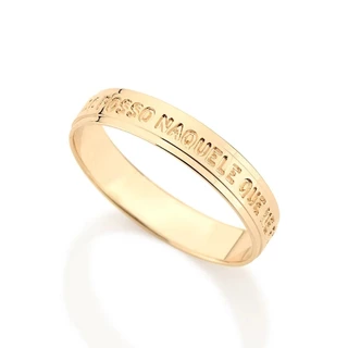 Anel De Ouro 18k Feminino Rommanel Religioso Tudo Posso Naquele Que Me Fortalece 511476