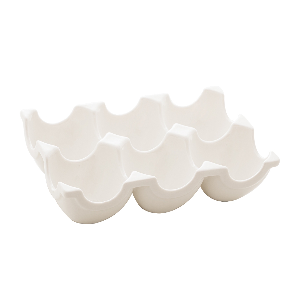 Porta Ovos P/6 Ovos De Porcelana New Bone Montana 14x9,5x3cm Lyor