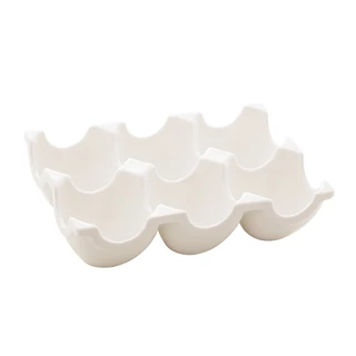 Porta Ovos P/6 Ovos De Porcelana New Bone Montana 14x9,5x3cm Lyor