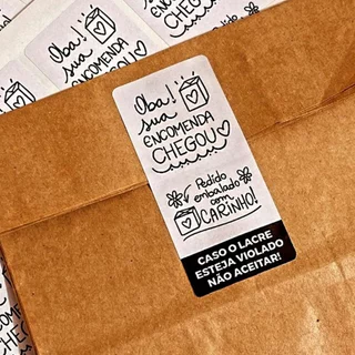 Lacre Adesivo Delivery - Sua Encomenda Chegou