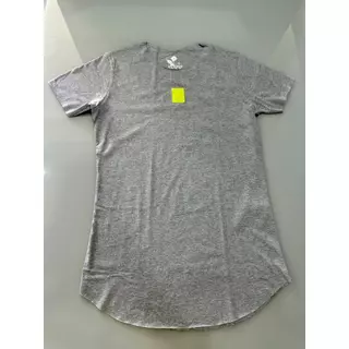 Camiseta Masculina Sem Costura Comprida Sem Detalhes Algodão Sem Gola Leve