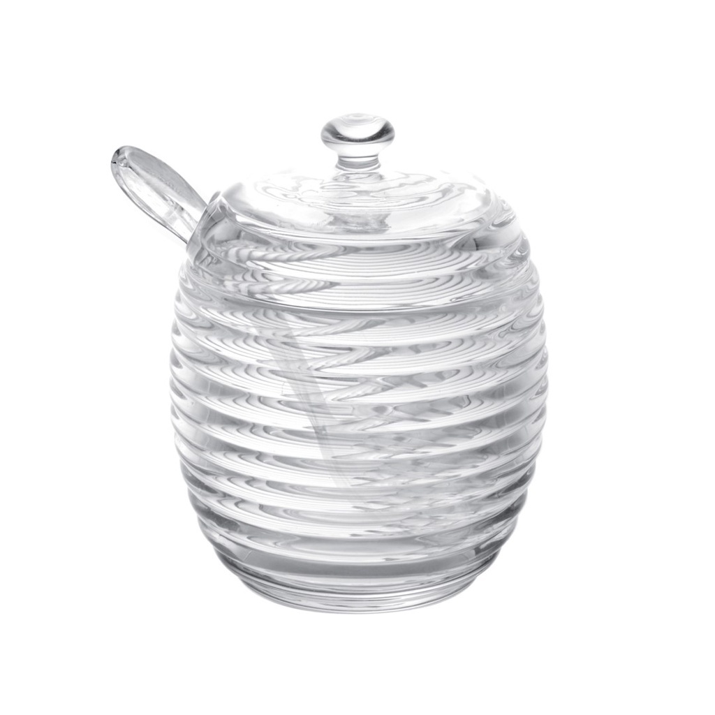 LYOR AÇUCAREIRO DE CRISTAL COM COLHER E TAMPA COLMÉIA 210ML