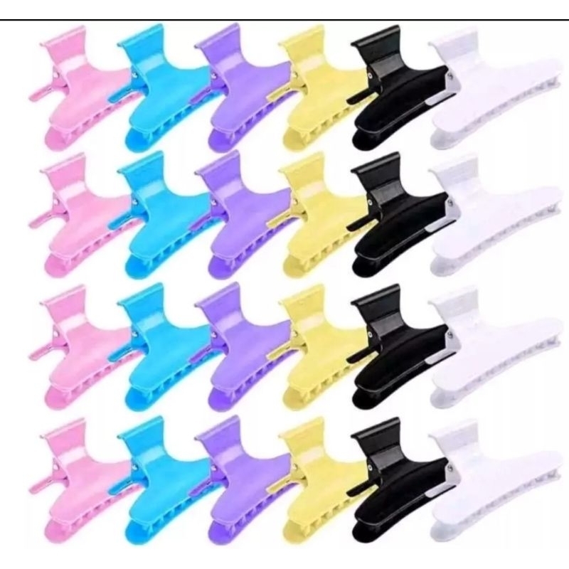 kit 12 piranhas Prendedor Cabelo modelo salão cores variadas