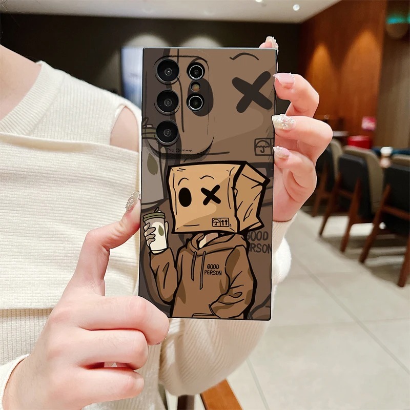 Capinha Capa Para S22 Ultra/ S23 Ultra/ S24 Ultra/ S22/S23/S24 Silicone Case Proteção Camera Anti Impacto Protetora Case Boneco