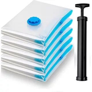 Kit 6 Saco A Vacuo 60X80 Organizador Edredom Cobertor Roupa