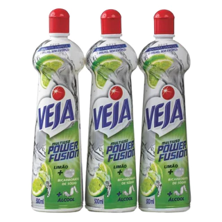 Veja Limpador Multiuso Power Fusion Limão 500ml Kit 3