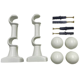 Kit de Suporte Para Cortina Varão Simples Par Com Ponteira Duplo Reforçado 19/19mm