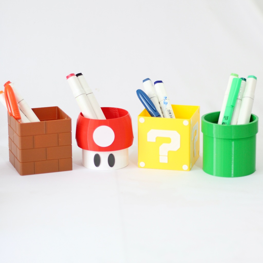 KIT Porta Canetas Lápis Super Mario Bros