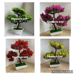 Enfeite de ornamentação Bonsai Artificial de Plástico com Vaso para Decoração
