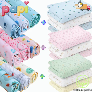 Kit 6 Cueiros Bebê Flanelado 3 Estampados e 3 Lisos – coisas de bebê - Papi em Oferta na Shopee