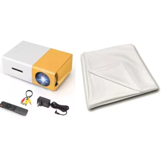 Kit Projeção - Mini Projetor Full HD com Tela de Projeção de 3 Metros