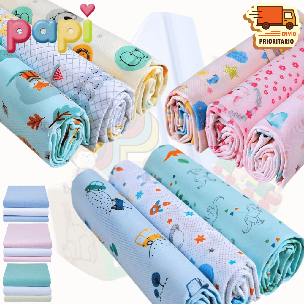 Kit 6 Cueiro Bebê GRANDE 80cm x 50cm Flanelado 100% Algodão Estampado e Liso