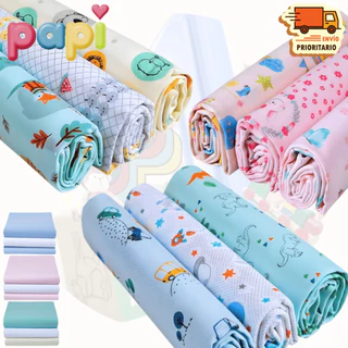 Kit 6 Cueiro Bebê GRANDE 80cm x 50cm Flanelado 100% Algodão Estampado e Liso