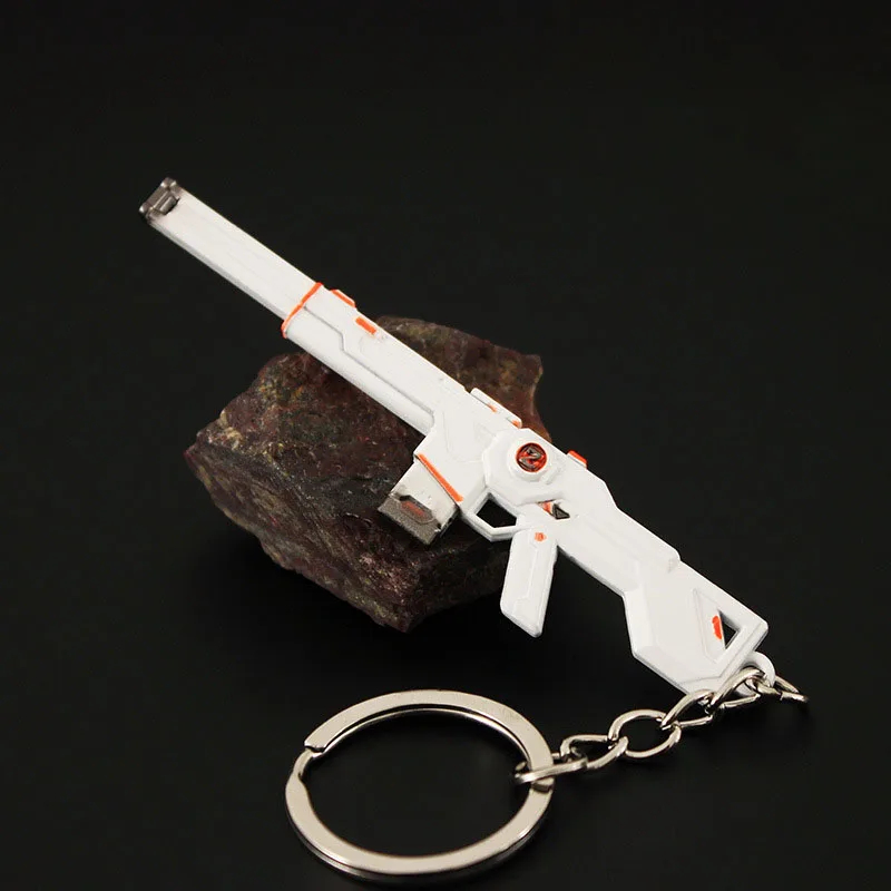 Pingente Chaveiro Valorant Spectrum Phantom 9cm Metal Laranja e Branca Chaveiro Decorativo Keychain