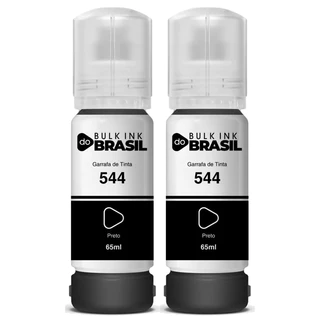 2 Unidades Tinta Preta T544 Bulk Ink Do Brasil Compatível Epson L1110 L3110 L3150 L3160 L3210 L3250 L5190