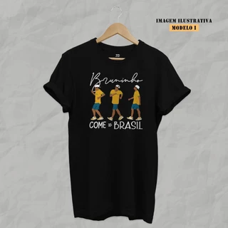 Camisa Bruno Mars - Bruninho Come To Brasil [Pintura feita à mão] Unissex Algodão.