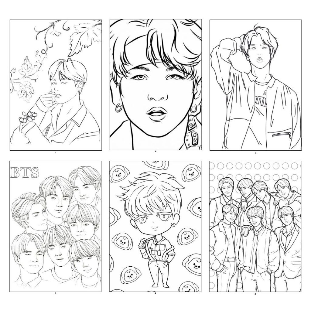 desenho para colorir bts