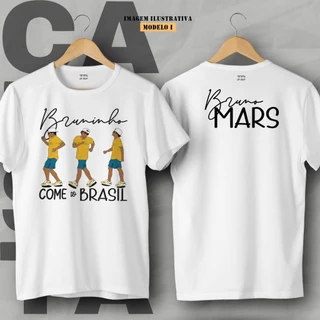 Camisa Bruno Mars - Bruninho Come To Brasil [POLIÉSTER] Camiseta Básica Unissex