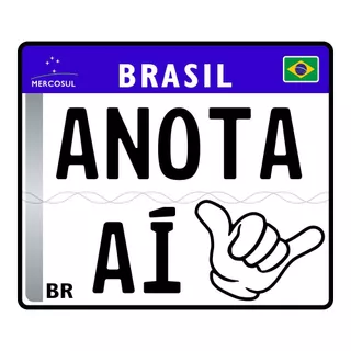 Placa Decorativa para Ciclomotor Moto Bike - ANOTA AÍ - 20x17cm - PS 2mm