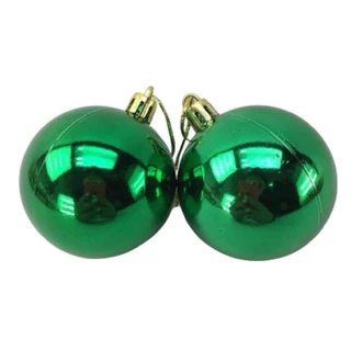 Kit 9 Bolas Bolinhas De Natal Natalino Verde Lisas 7cm