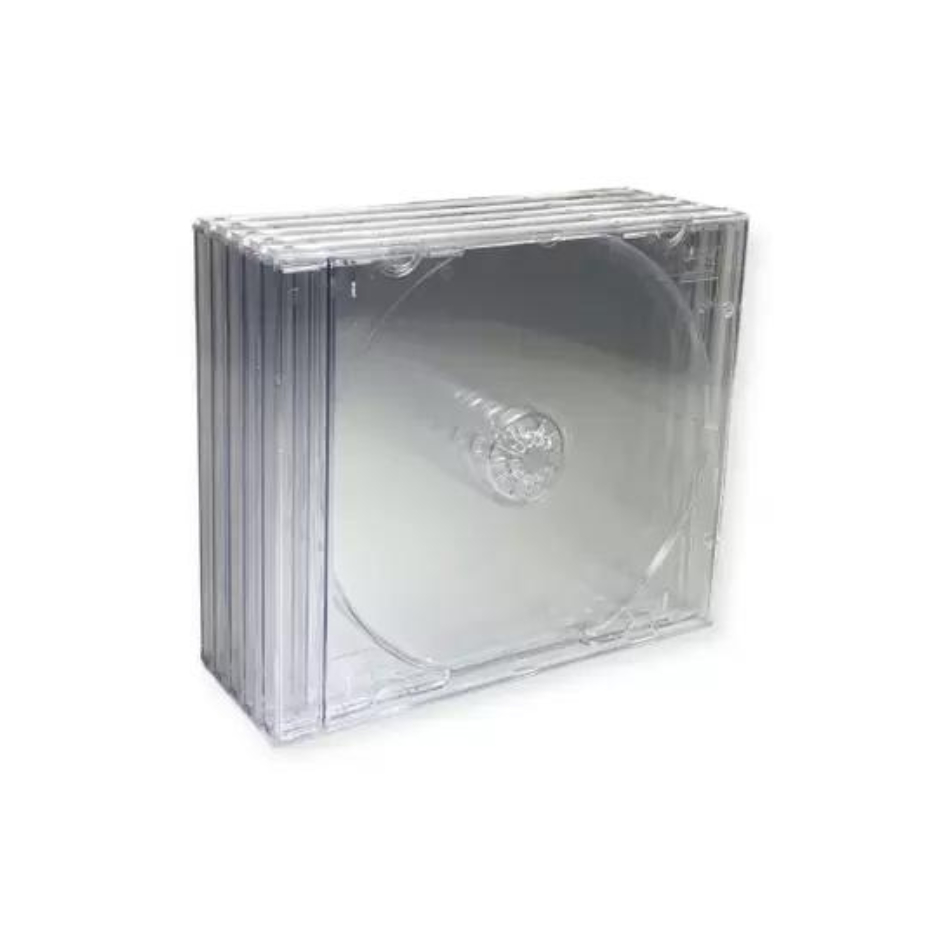 Estojo/Box CD Acrílico Transparente/Cristal ou Preto c/10 Unidades
