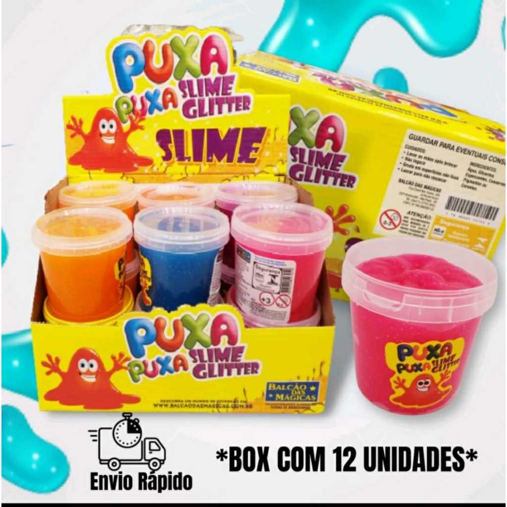 Slime com Glitter caixa com 12 unidades 180g cada | Shopee Brasil