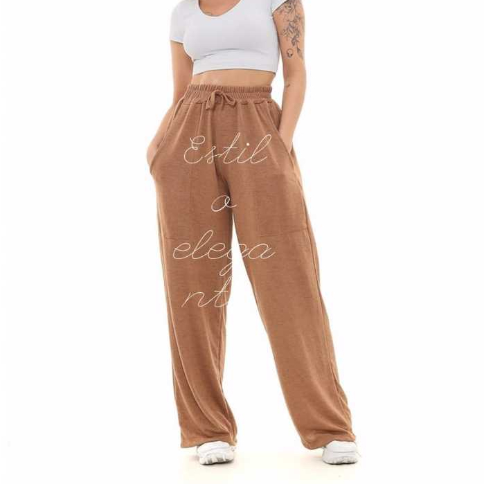 Calça Pantalona Calça Feminina Roupa Feminina Cintura Alta Lanzinha