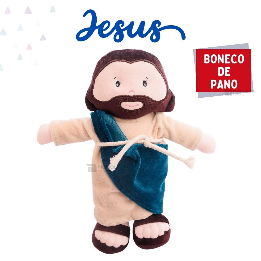 Boneco Jesus Cristo Ave Maria Religioso Pano Pelúcia Lavável ...