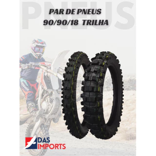 Par de Pneus Cross Off Road Para Trilha 90/90/18 Cravo P/ CG Titan Remold Novo Dianteiro + Traseiro