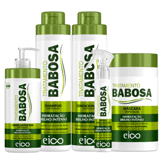 Eico Tratamento Babosa Shampoo Condicionador Máscara Spray Leave-in Creme Pentear Hidratação Brilho