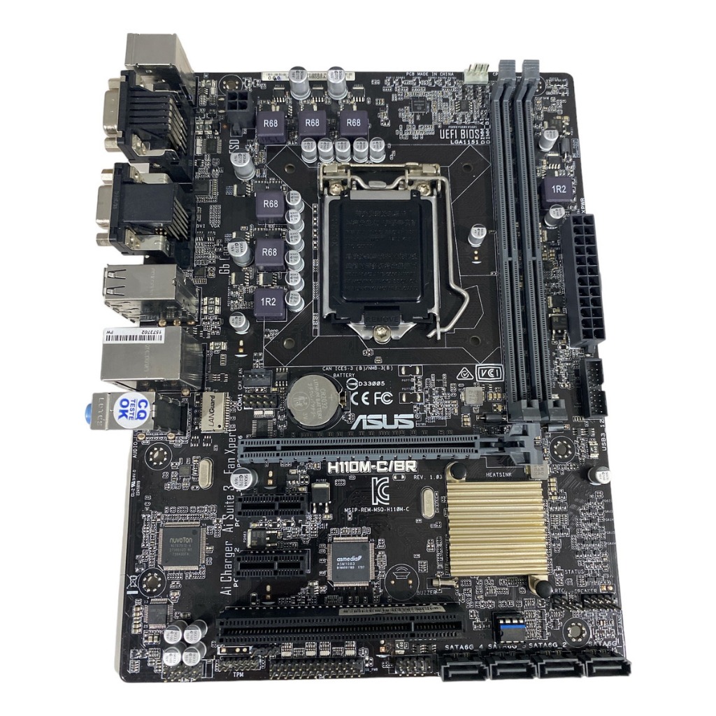 ASUS PLACA MÃE H110M-C/BR 1151 DDR4 HDMI VGA SERIAL PCIE 3.0 SATA3 USB 3.0 SERIAL PCI NORMAL