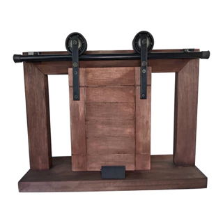Kit para Porta Celeiro Rústico até 120cm Trilho Tubular Preto - 2,40m