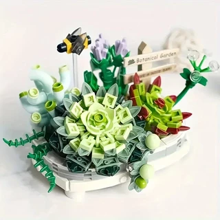 MINI BONSAI BLOCO DE MONTAR -JARDIM DE SUCULENTAS - NANO BLOCOS - SIMILAR - LEGO