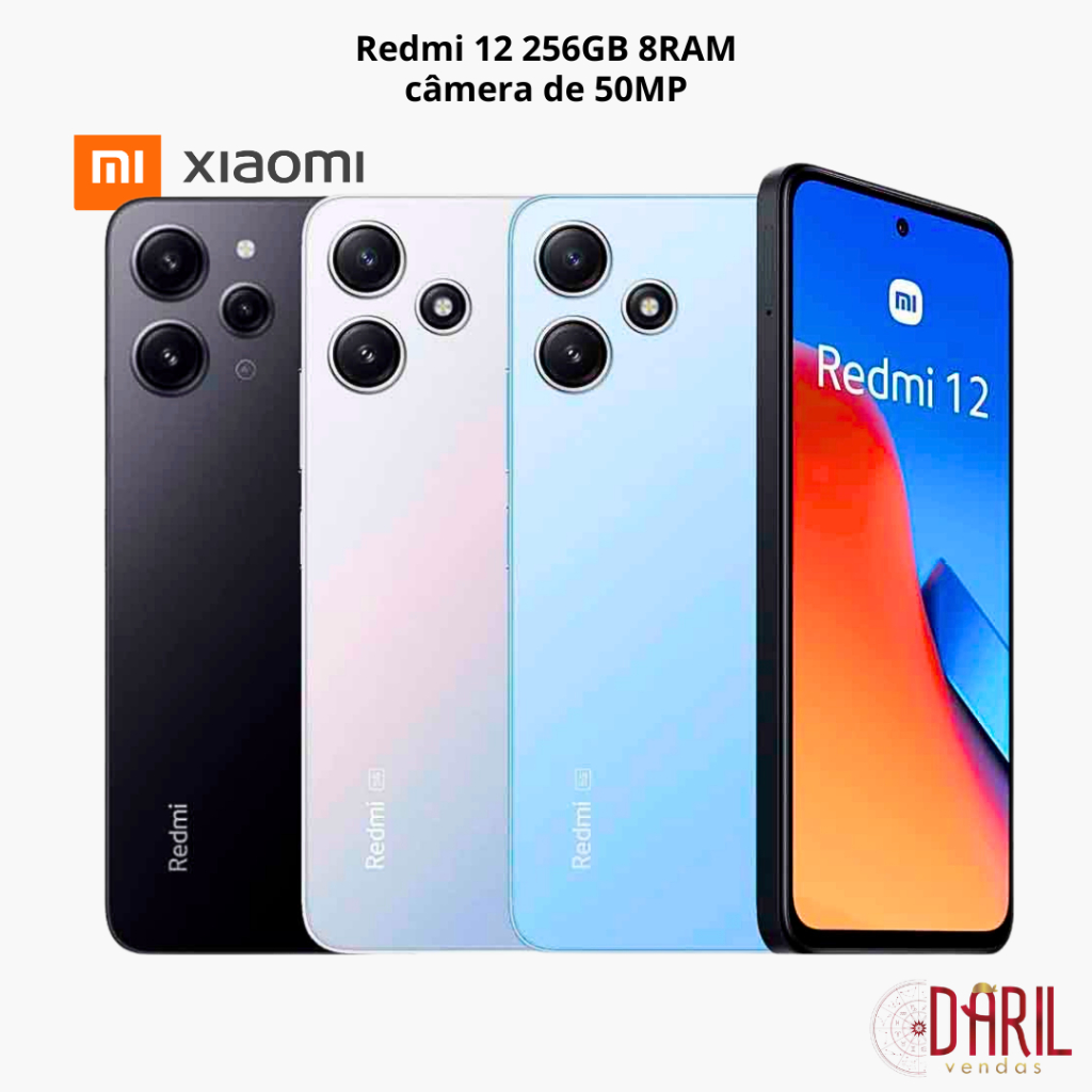 Celular Smartphone Xiaomi Redmi 12 256GB 8RAM 4G Global NFC - Xiaomi Original