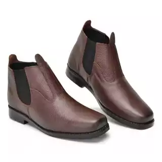 Botina De Couro Masculina Bota Mateira Solado De Pneu Resistente Promoção + BRINDE