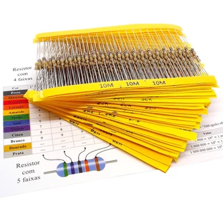 Kit 600 Resistores 30 Valores Variados - 20 de cada - 1/4w Cr25 Arduino, Etc - C/ Nota Fiscal
