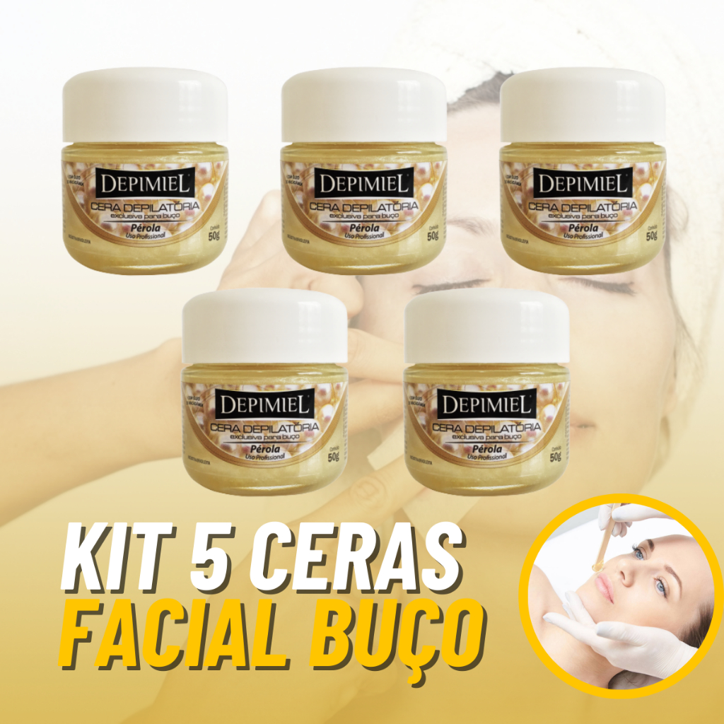 Kit Cera Depilatória Profissional Para Buço Pérola 50g Depimiel